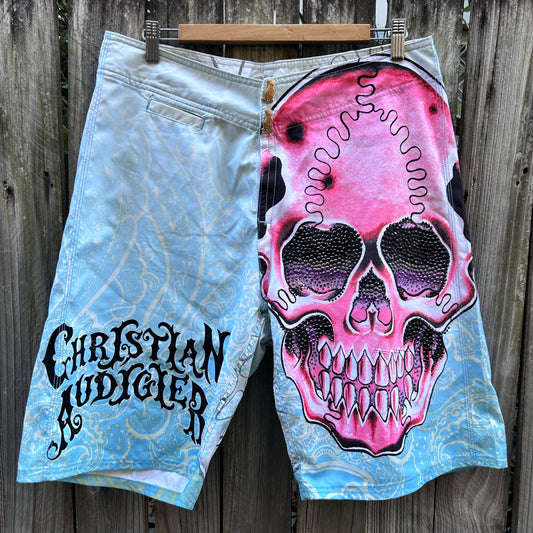 Y2K Christian Audigier boardshorts W33’